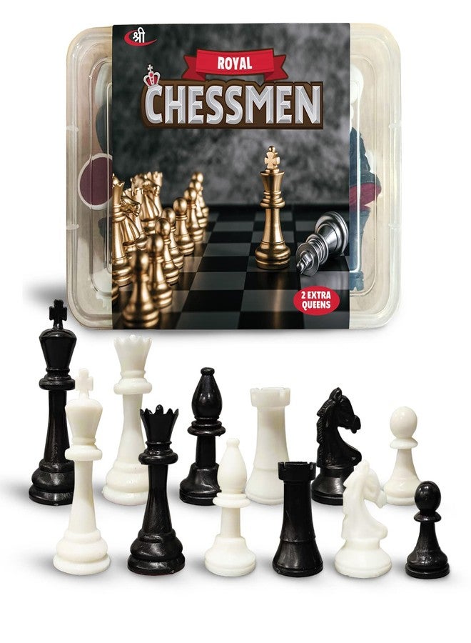 STAZIE | Triple Weighted Tournament Chess Pieces Set | Large Sized Chess Coins with Lint Pad | Complete Set of 32 |Black & White Chessmen Without Mat - Image 2